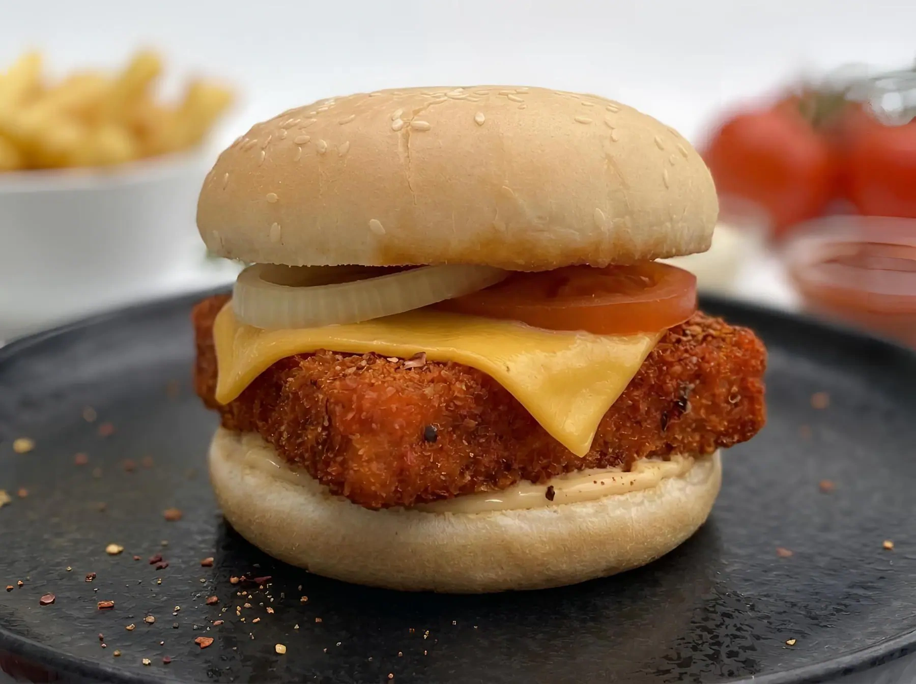 Peri Peri Paneer Cheese Burger